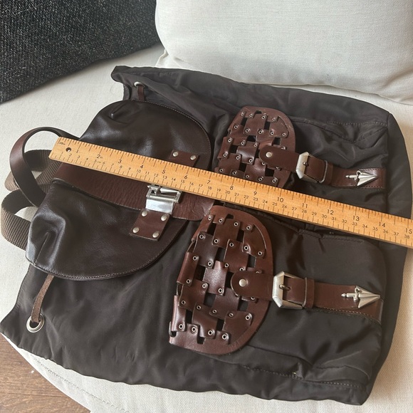 Cesare Paciotti Dagger Backpack Leather and Nylon - Picture 6 of 9